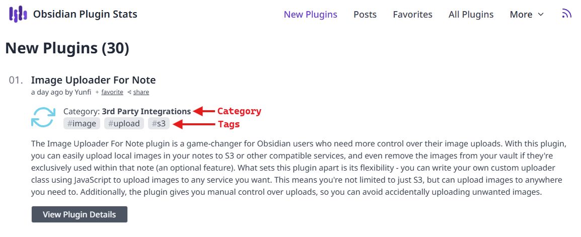 Plugin Categories and Tags